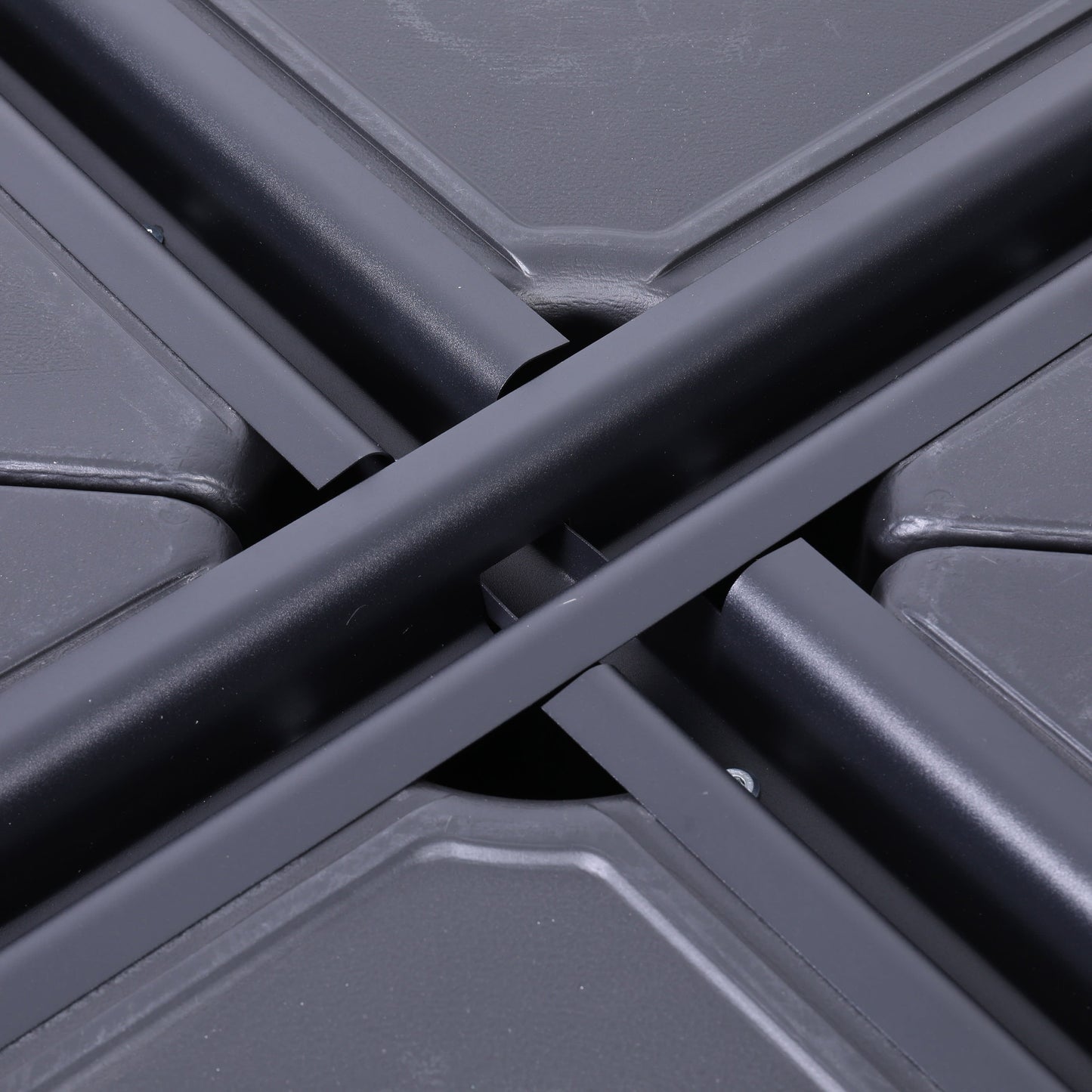 Hank Heavy Duty Weather-Resistant Universal Offset Umbrella Base with Grooved Handles and Built-In Wheels