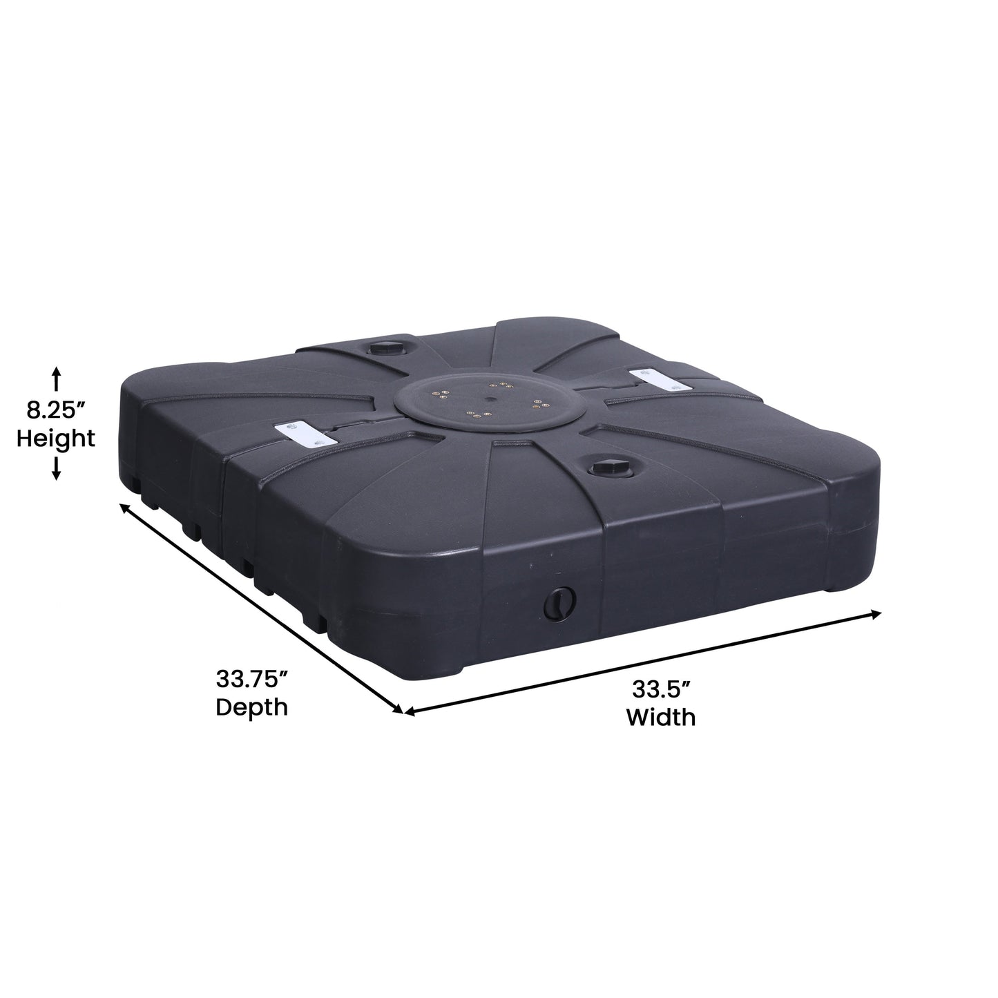 Hank Heavy Duty Weather-Resistant Universal Offset Umbrella Base with Grooved Handles and Built-In Wheels