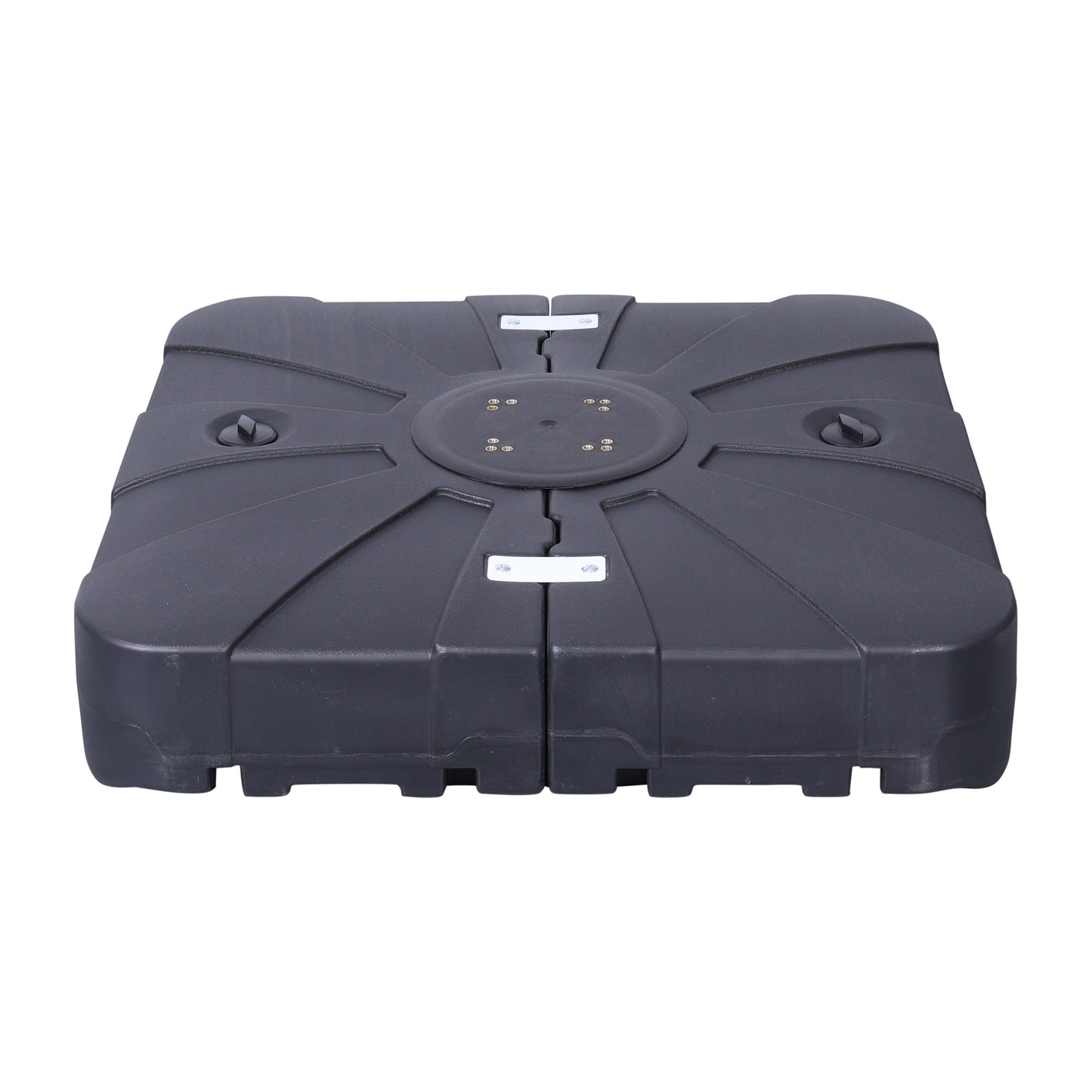 Hank Heavy Duty Weather-Resistant Universal Offset Umbrella Base with Grooved Handles and Built-In Wheels