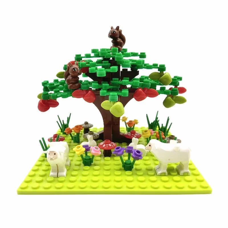 Creative City Farm Building Blocks Set with Animals: Pigpen, Doghouse, Henhouse Toys for Kids
