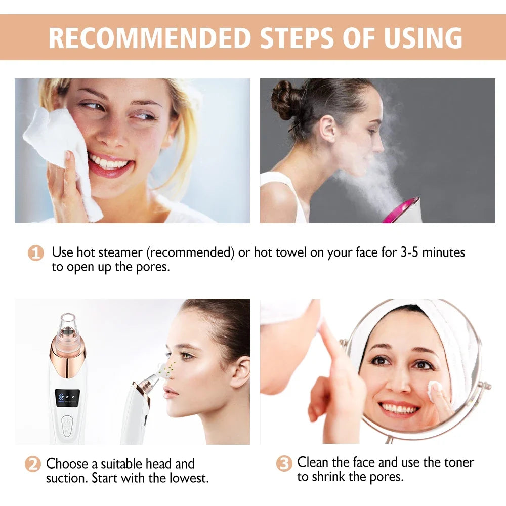 Blackhead Remover Vacuum – Electric Deep Pore Cleaner & Suction Tool for Facial Skincare