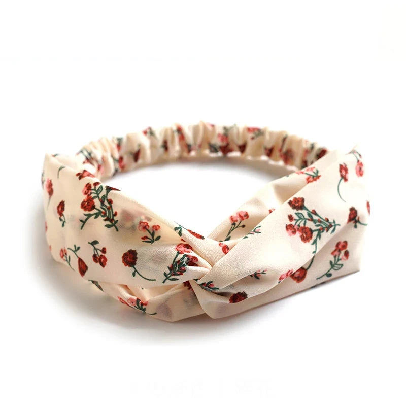 vintage cross turban headband summer print