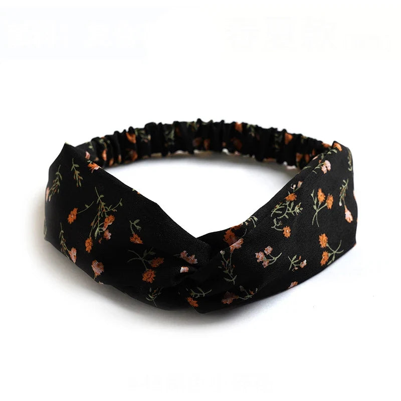 vintage cross turban headband summer print