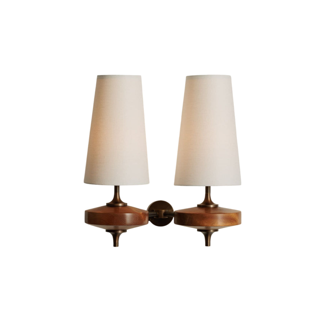 Tapered Shade Wall Light Sconce With Sculpted Base