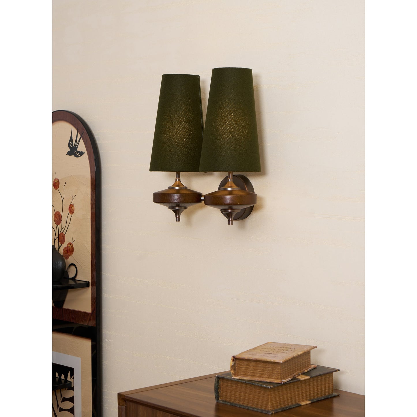Tapered Shade Wall Light Sconce With Sculpted Base