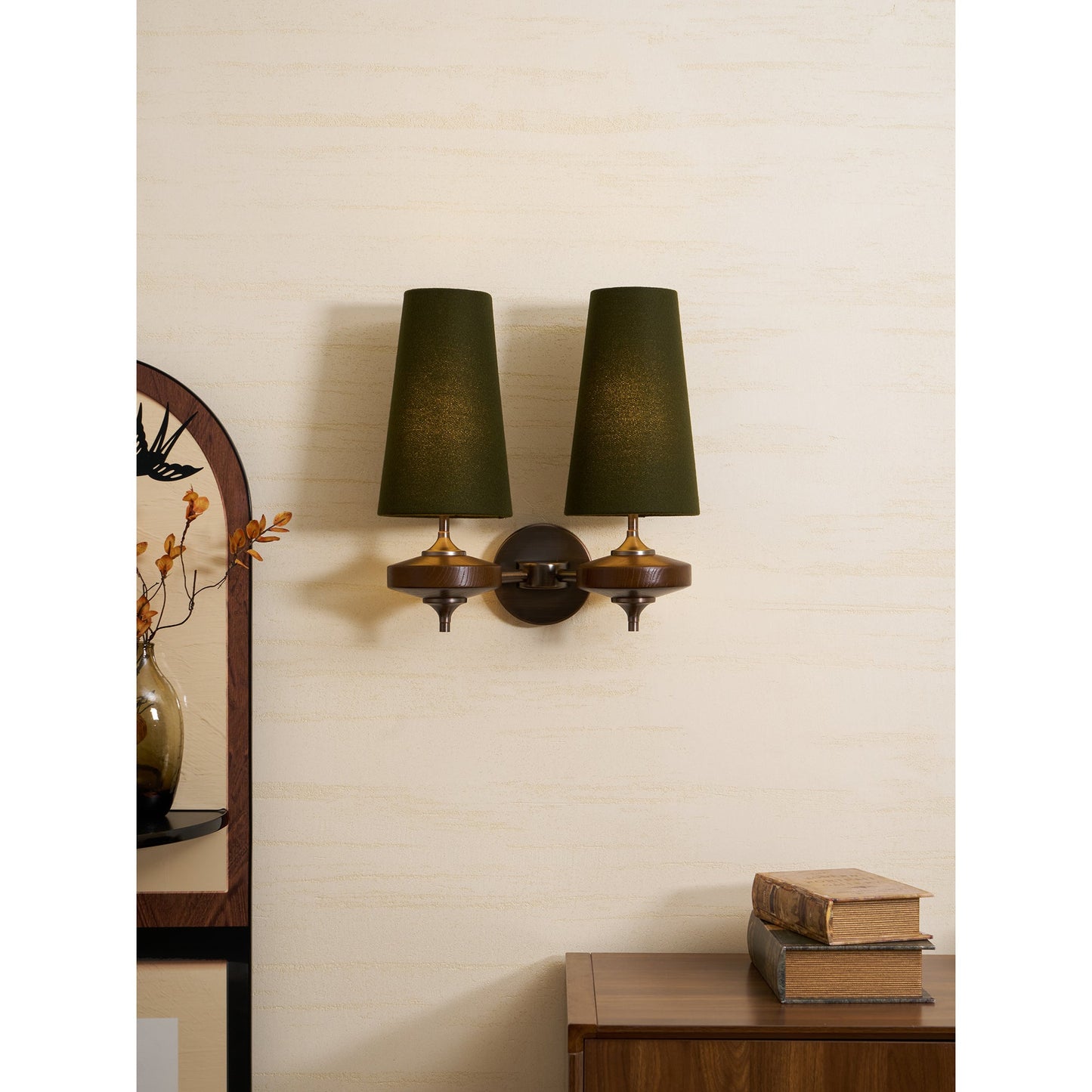 Tapered Shade Wall Light Sconce With Sculpted Base