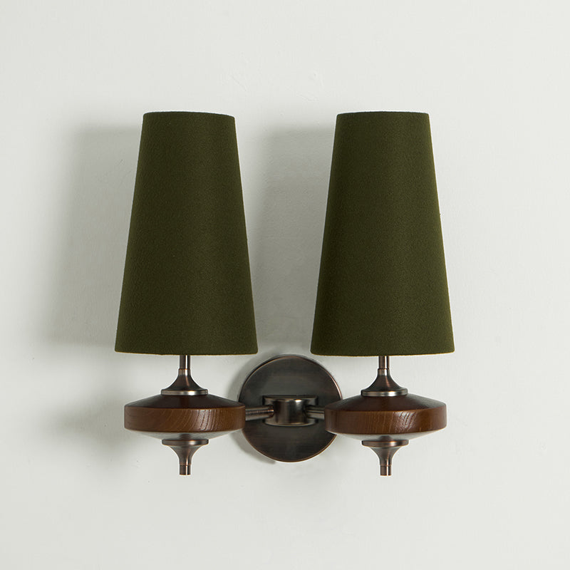 Tapered Shade Wall Light Sconce With Sculpted Base