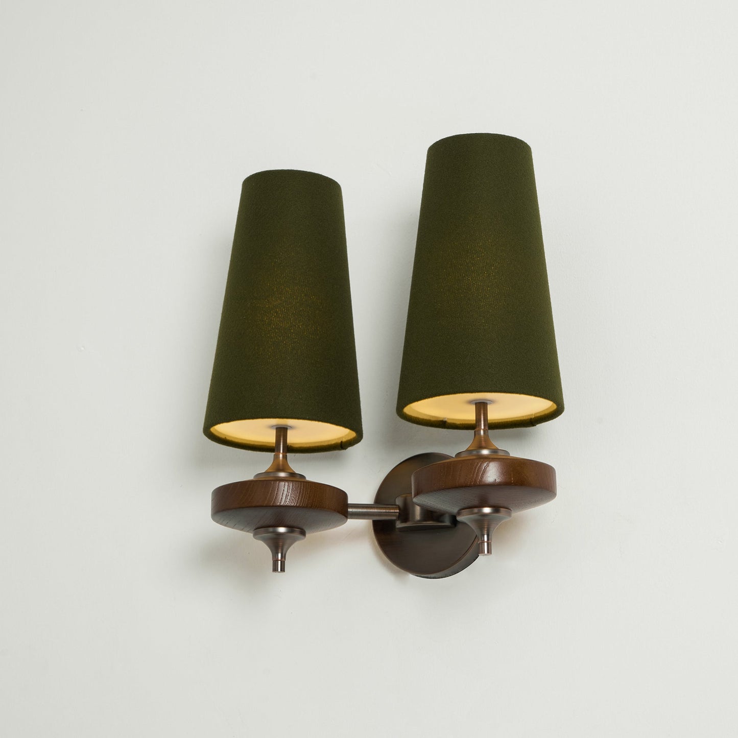 Tapered Shade Wall Light Sconce With Sculpted Base