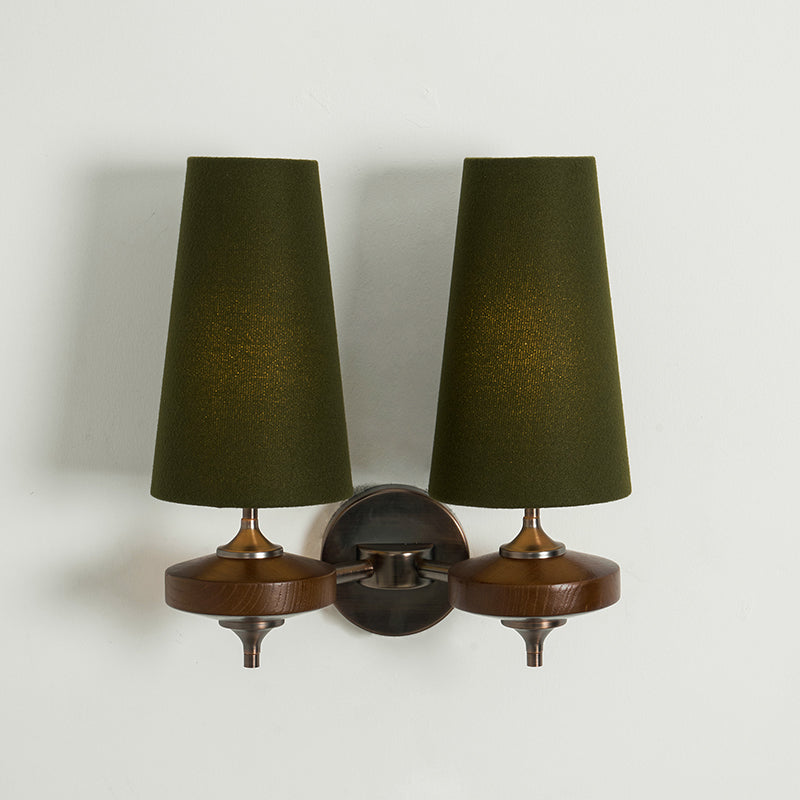 Tapered Shade Wall Light Sconce With Sculpted Base