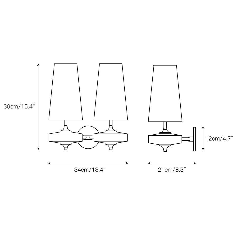 Tapered Shade Wall Light Sconce With Sculpted Base