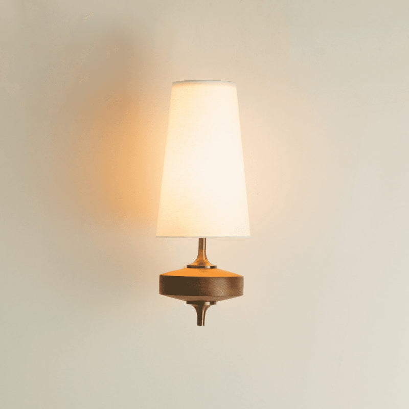 Tapered Shade Wall Light Sconce With Sculpted Base