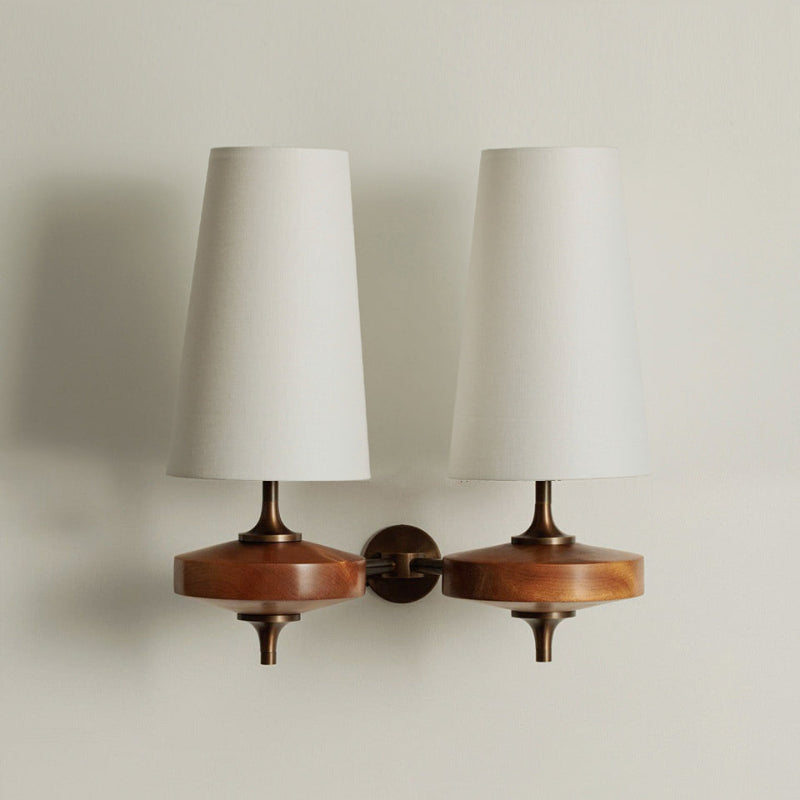 Tapered Shade Wall Light Sconce With Sculpted Base