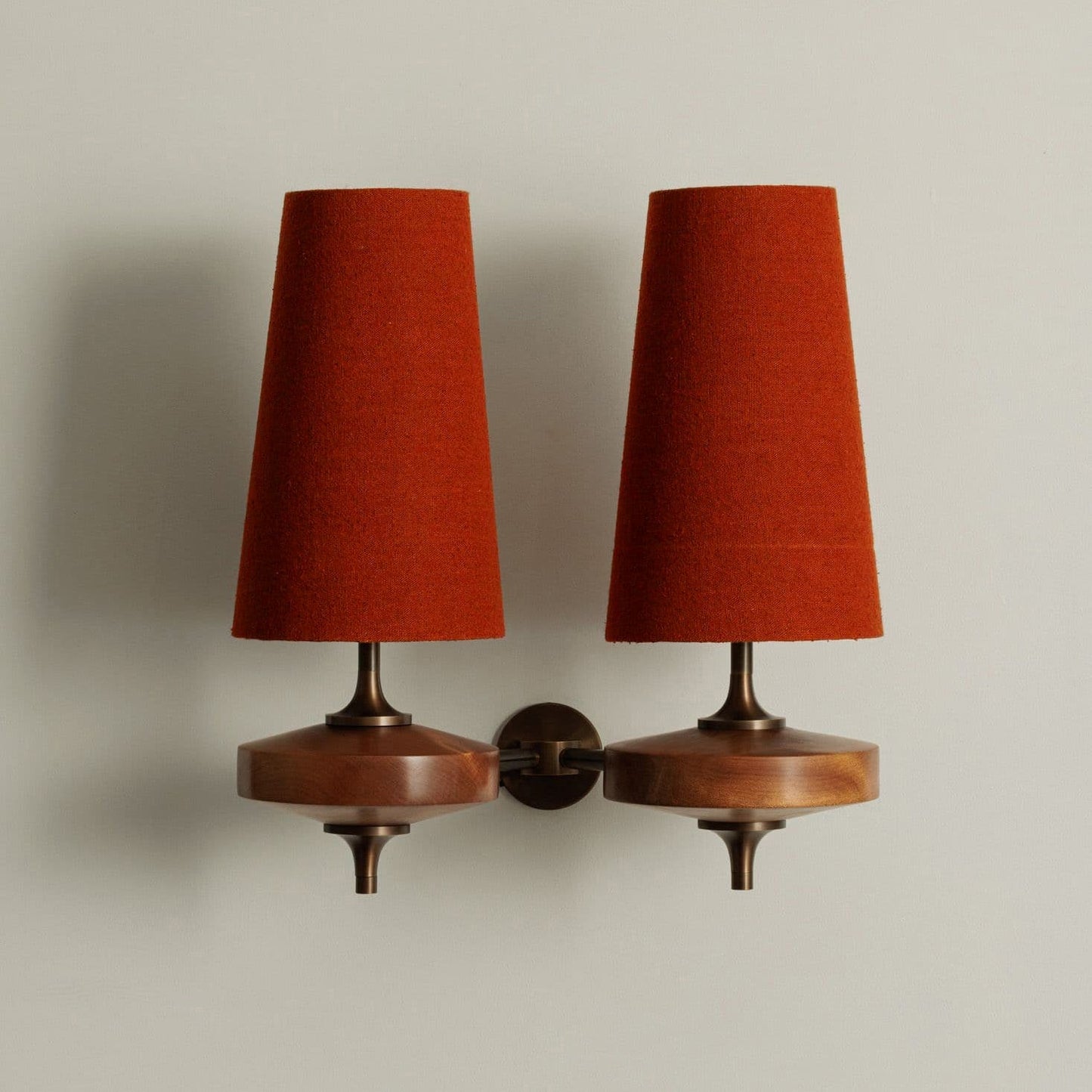 Tapered Shade Wall Light Sconce With Sculpted Base