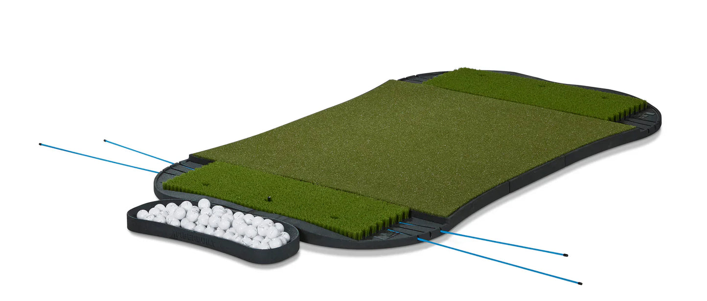 Fiberbuilt Grass Series Hourglass Pro Studio Golf Mat - Double Hitting