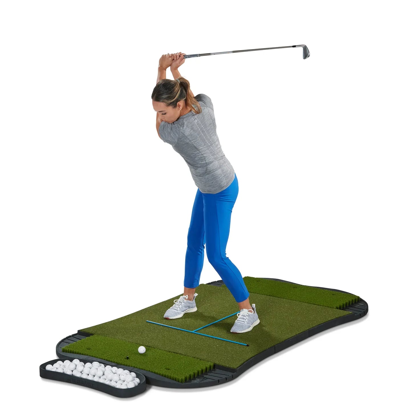 Fiberbuilt Grass Series Hourglass Pro Studio Golf Mat - Double Hitting