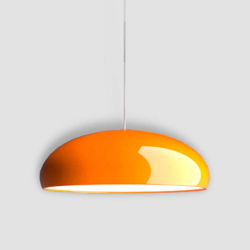 Italian Design Dome Pendant Light With Wide Curved Shade