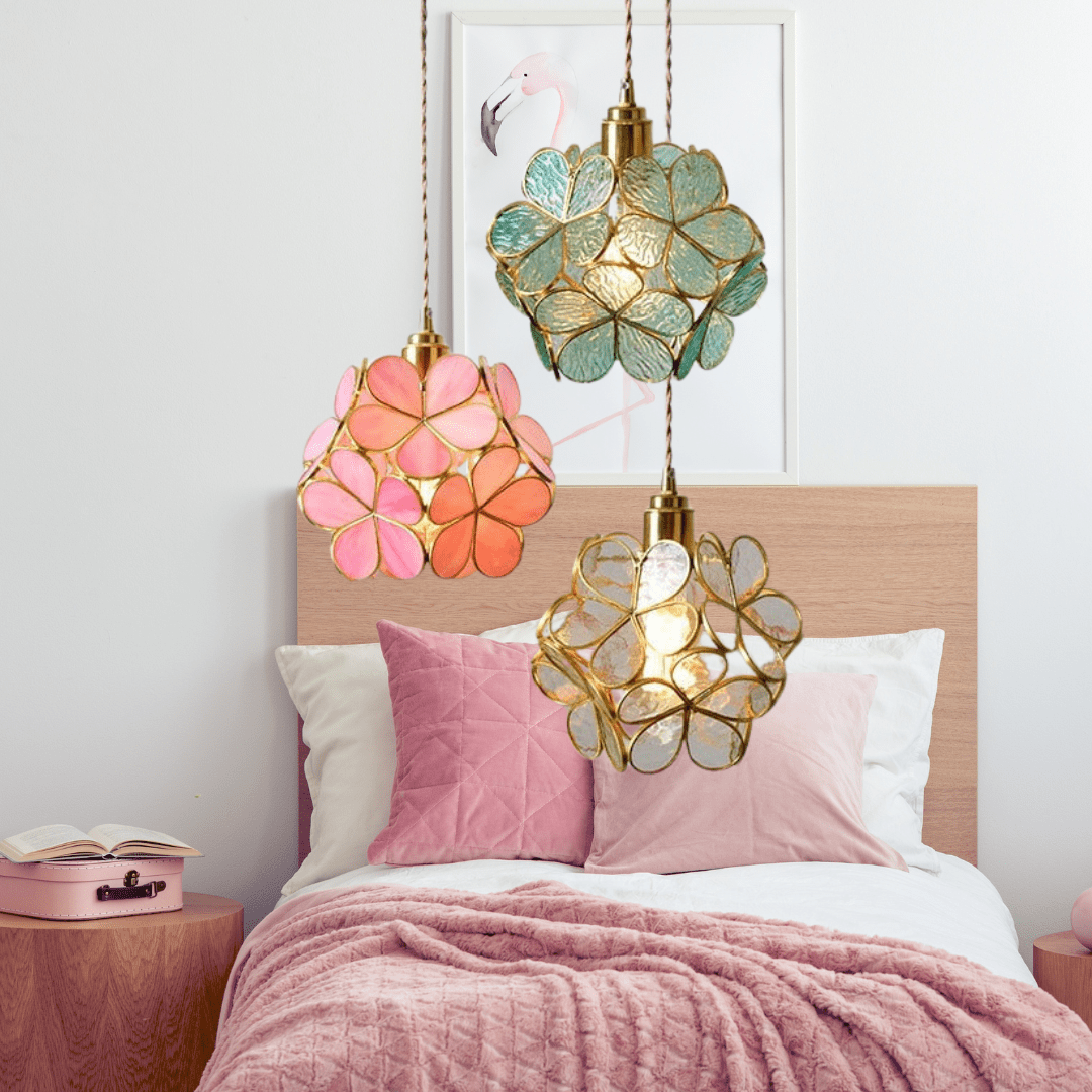 Flower Glass Petal Cluster Pendant Light