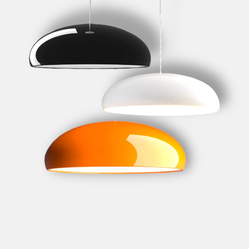 Italian Design Dome Pendant Light With Wide Curved Shade