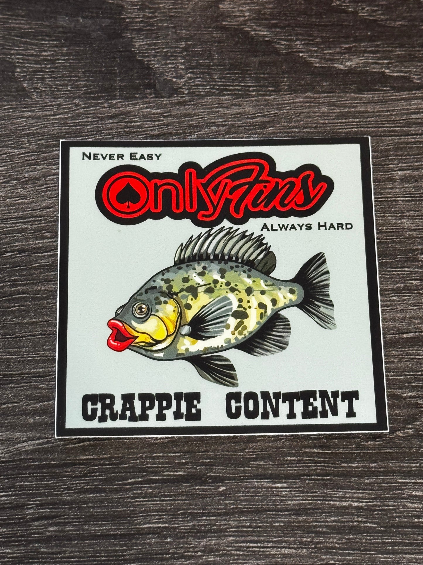 OnlyFins Crappie Content 3”x3” sticker
