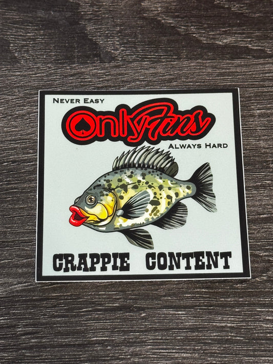 OnlyFins Crappie Content 3”x3” sticker