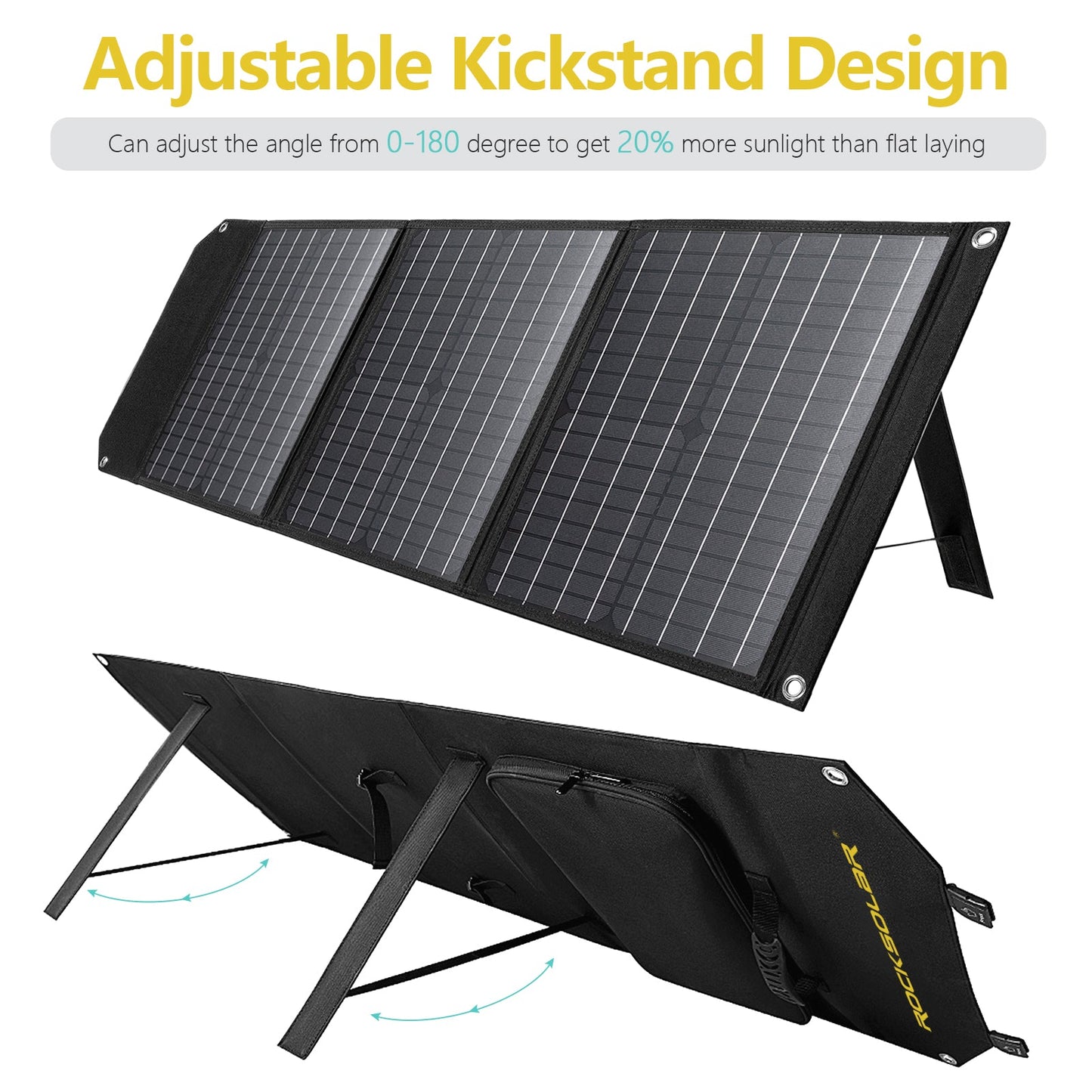 ROCKSOLAR 60W 12V Foldable Solar Panel Portable USB Solar Battery Charger