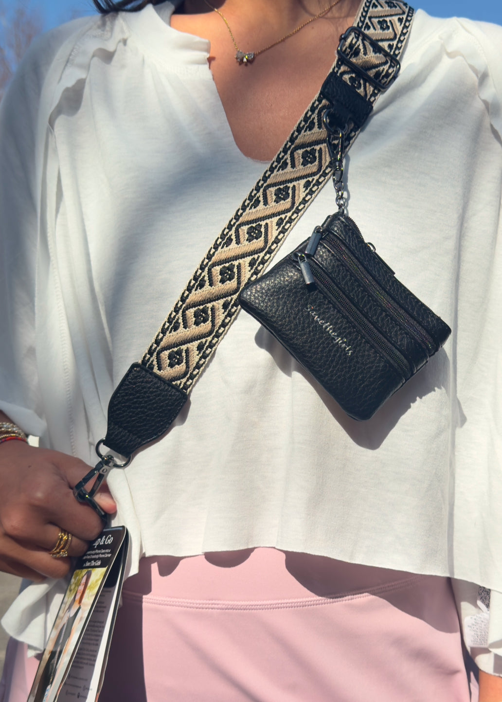 Clip & Go Strap With Zippered Pouch XOXO