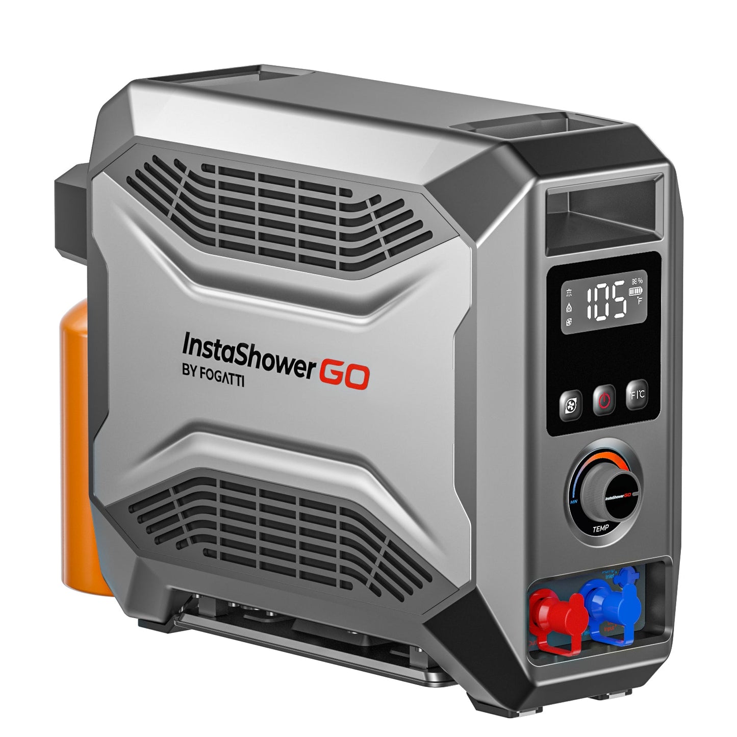 Fogatti InstaShower GO Outdoor Portable Water Heater with Water Pump, 19000BTU