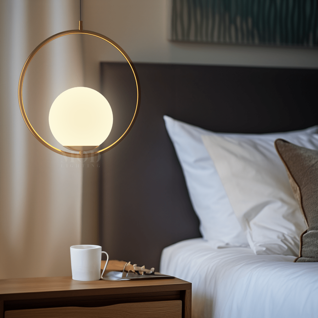 Oval Cage Globe Pendant Light With Minimal Frame