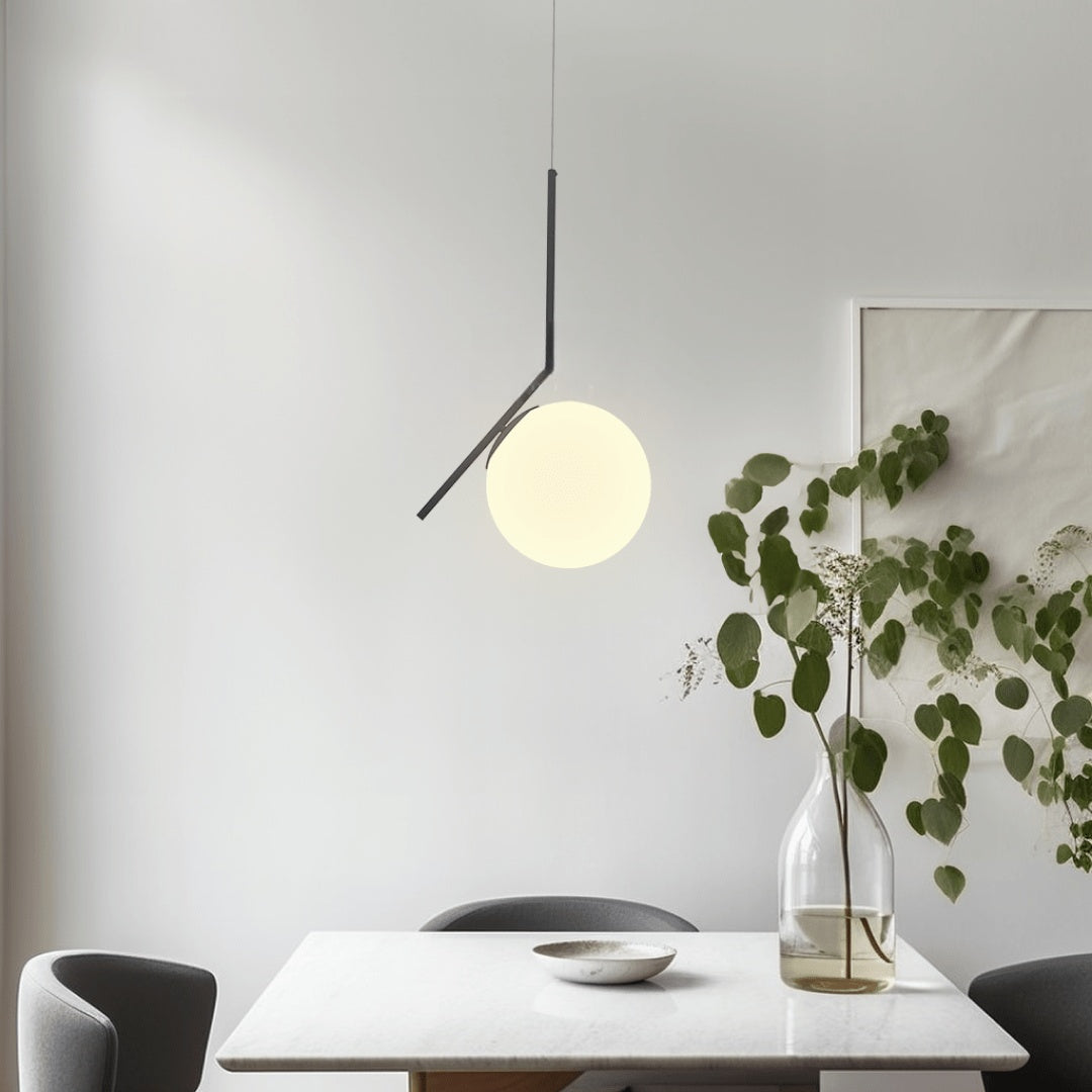 Oval Cage Globe Pendant Light With Minimal Frame