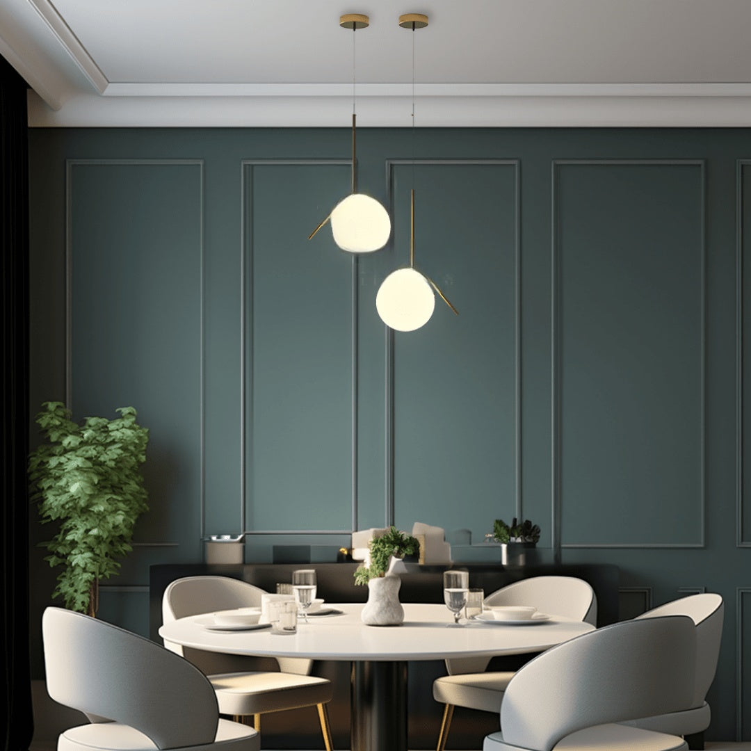 Oval Cage Globe Pendant Light With Minimal Frame