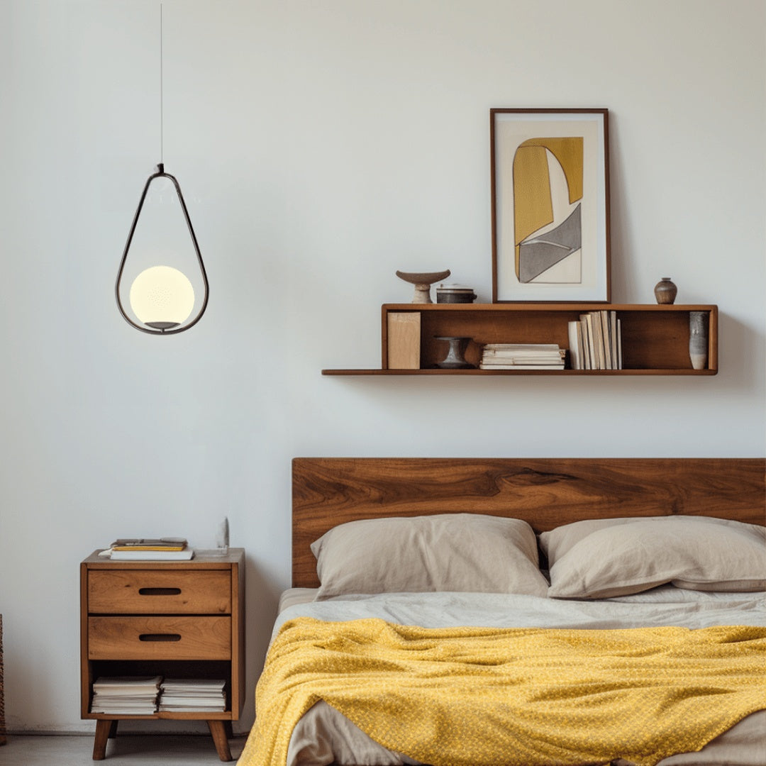Oval Cage Globe Pendant Light With Minimal Frame