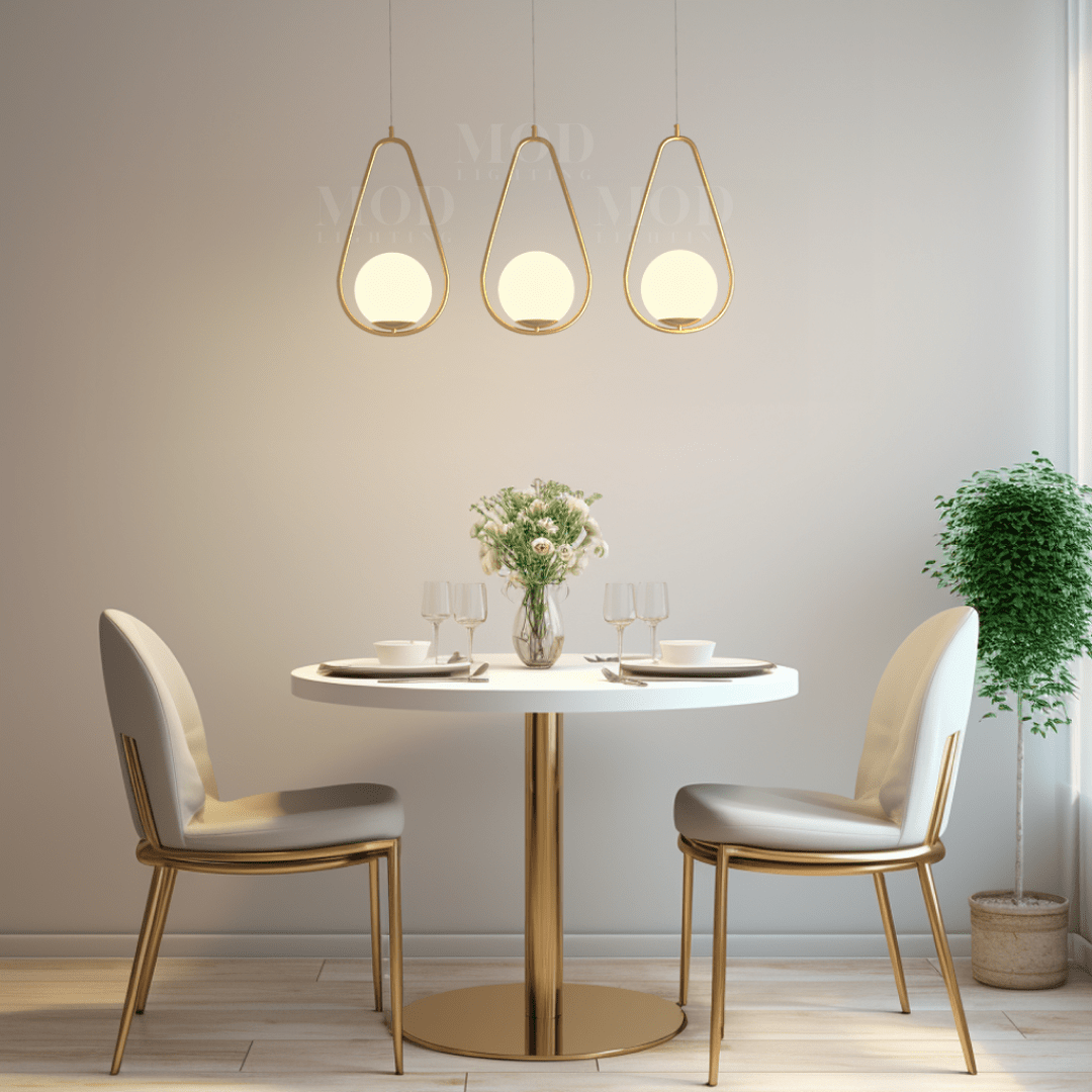Oval Cage Globe Pendant Light With Minimal Frame