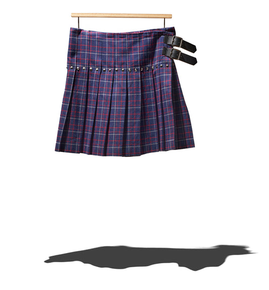 Mini-length pleated skirt (W42)