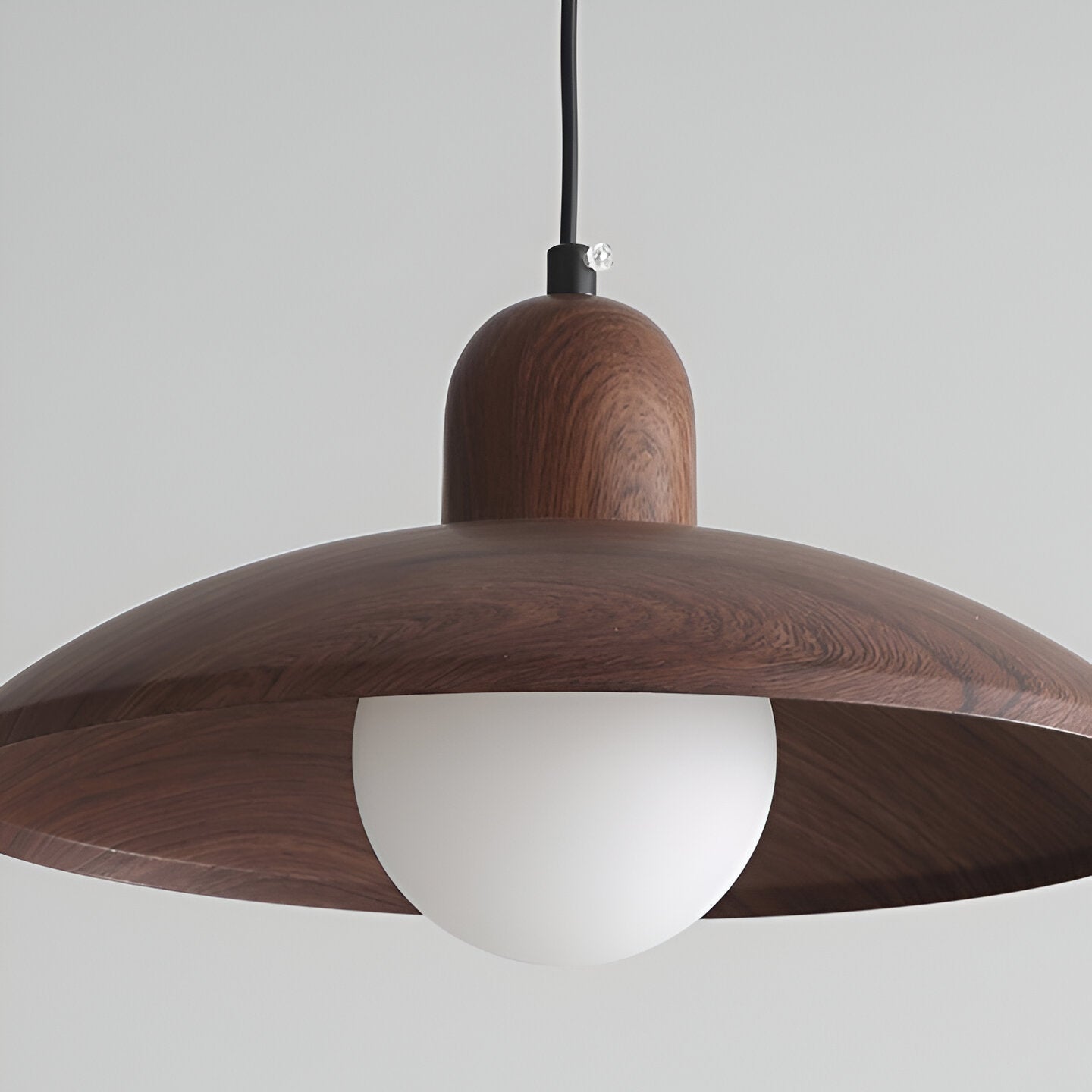 Japanese Wabi Sabi Walnut Pendant Lights With Dome Shade