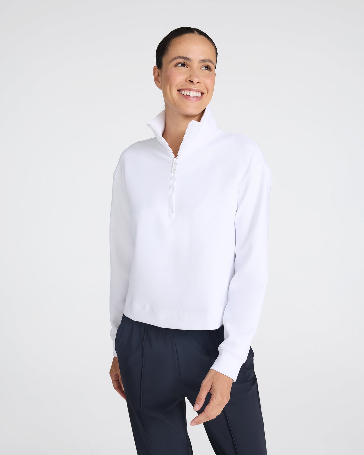 At Ease Quarterzip -  White