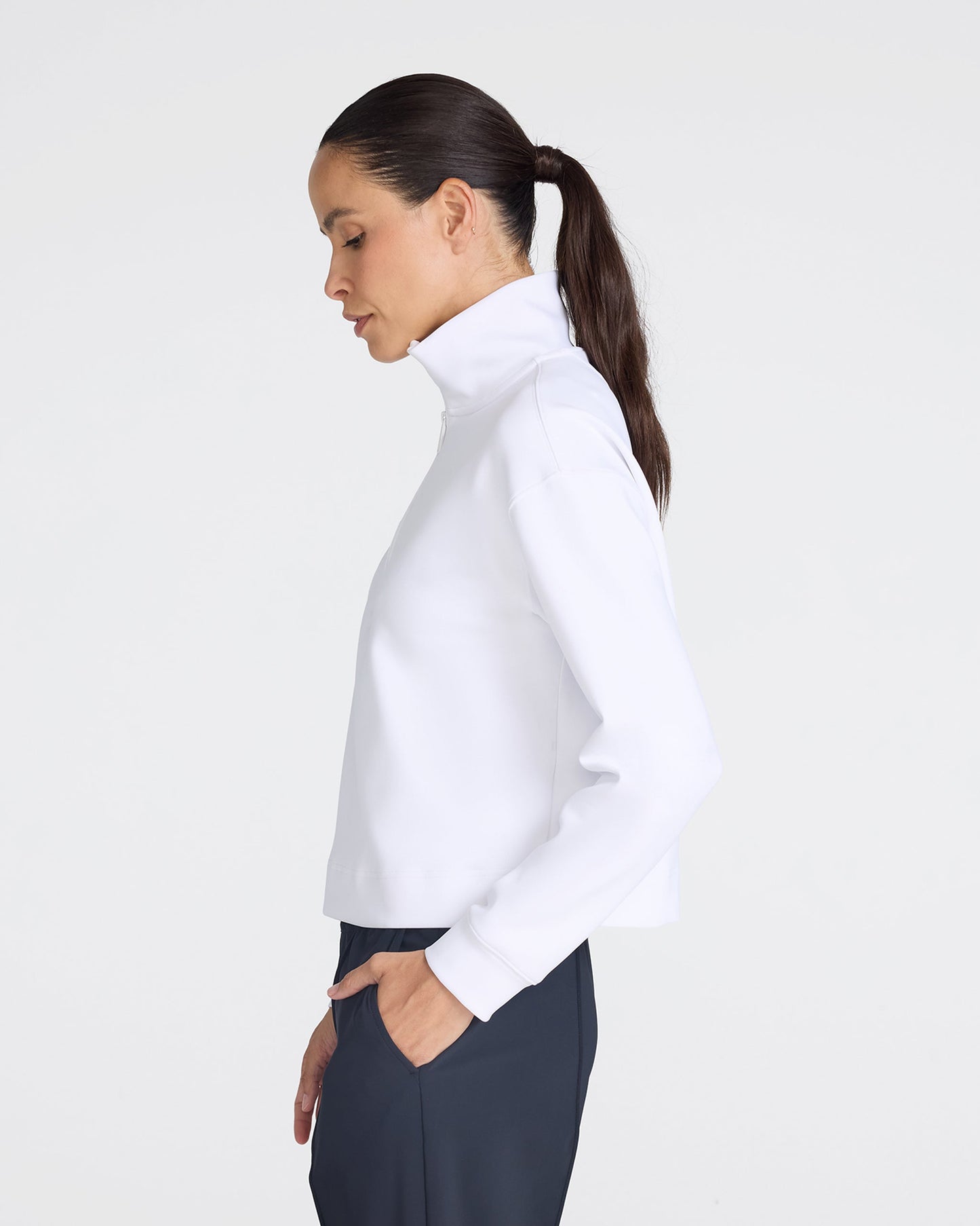 At Ease Quarterzip -  White