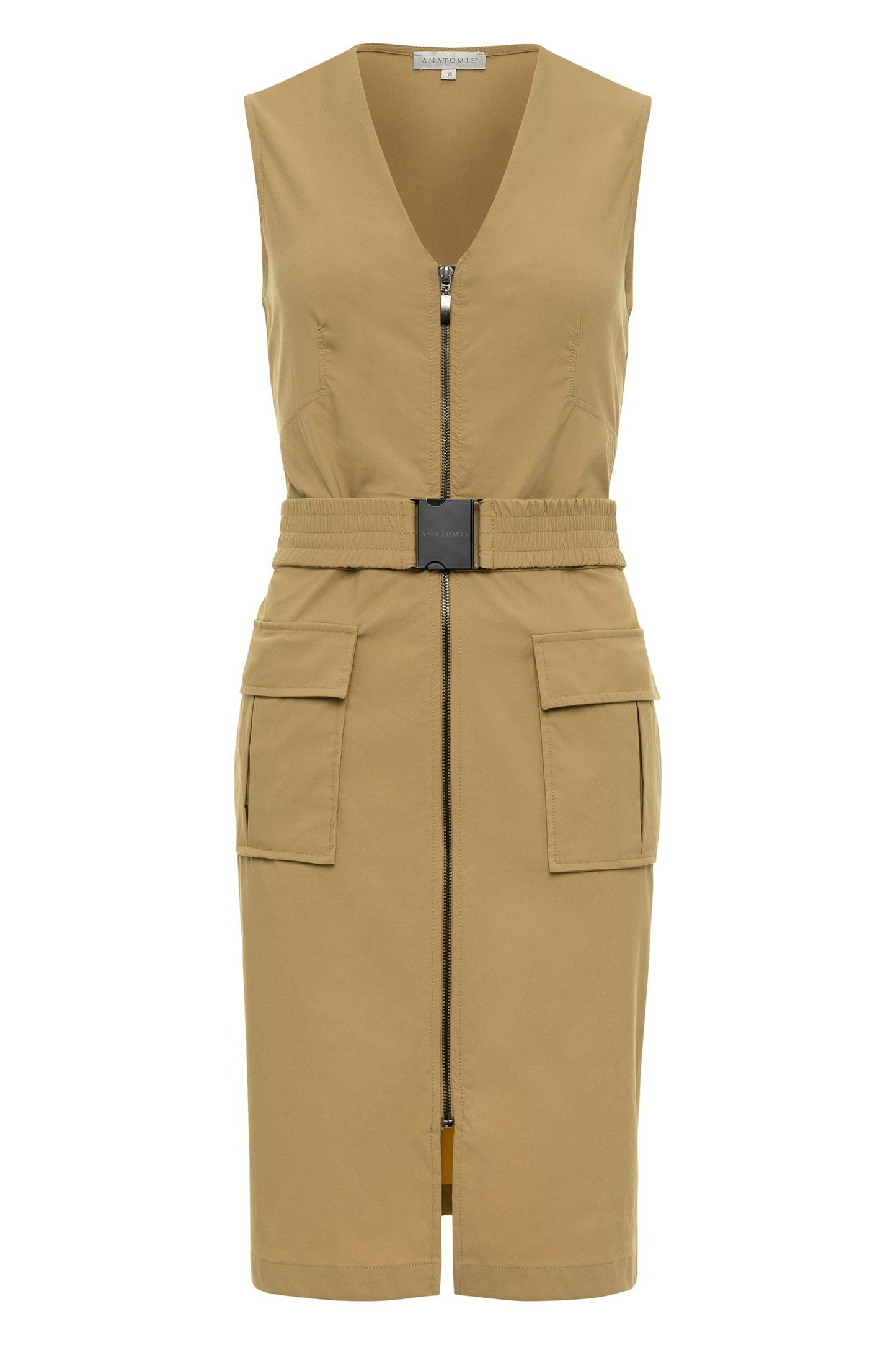 Kourt Sleeveless Belted Zip Utility Dress
