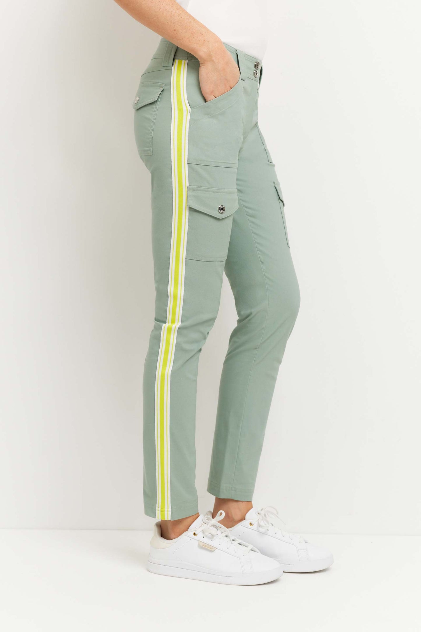 Kate Skinny Cargo Pant with Stripe