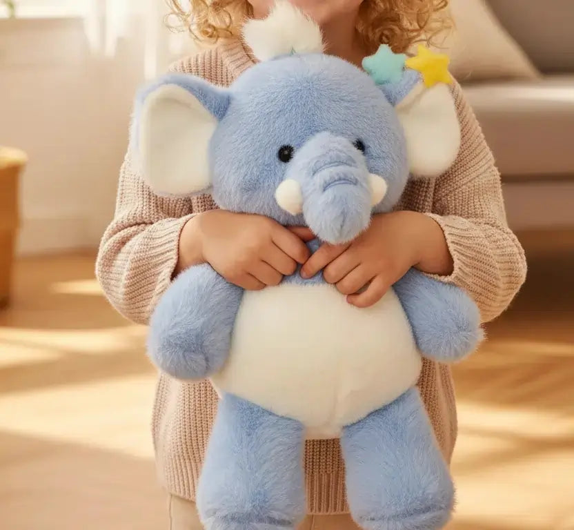 Kawaii Elephant Plush Toy - Soft Comfy Baby Wear Animal Plushie for Kids
