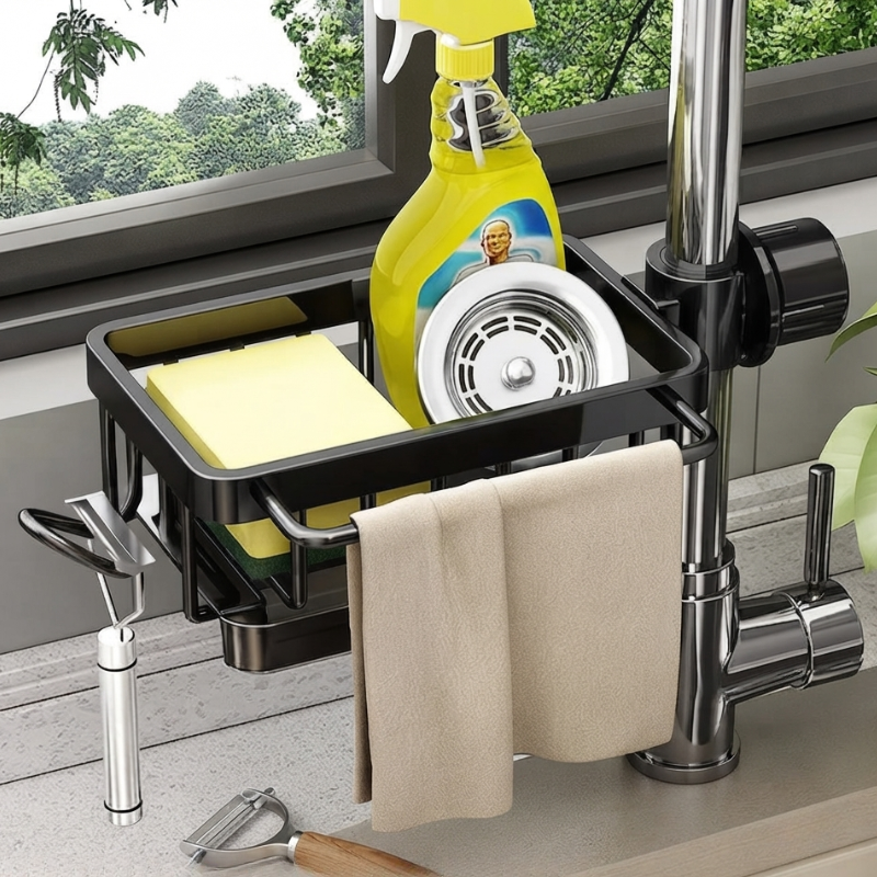Kitchen Sink Caddy Over Sink Sponge Holder Organizer
