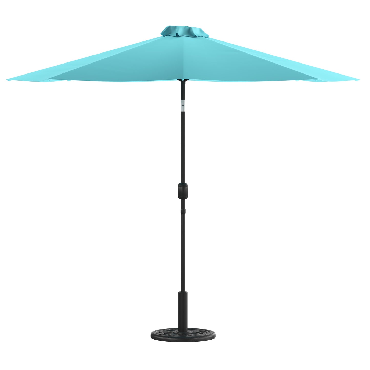 Kona9 FT Round Umbrella with Crank and Tilt Function and Standing Umbrella Base