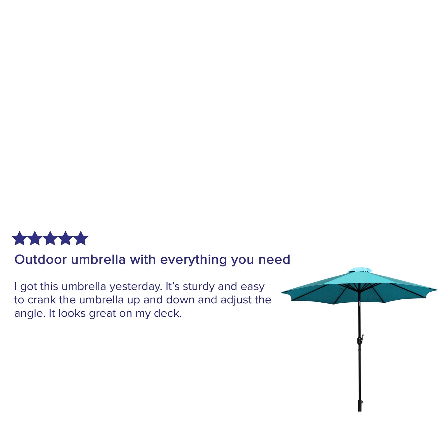 Kona9 FT Round Umbrella with Crank and Tilt Function and Standing Umbrella Base