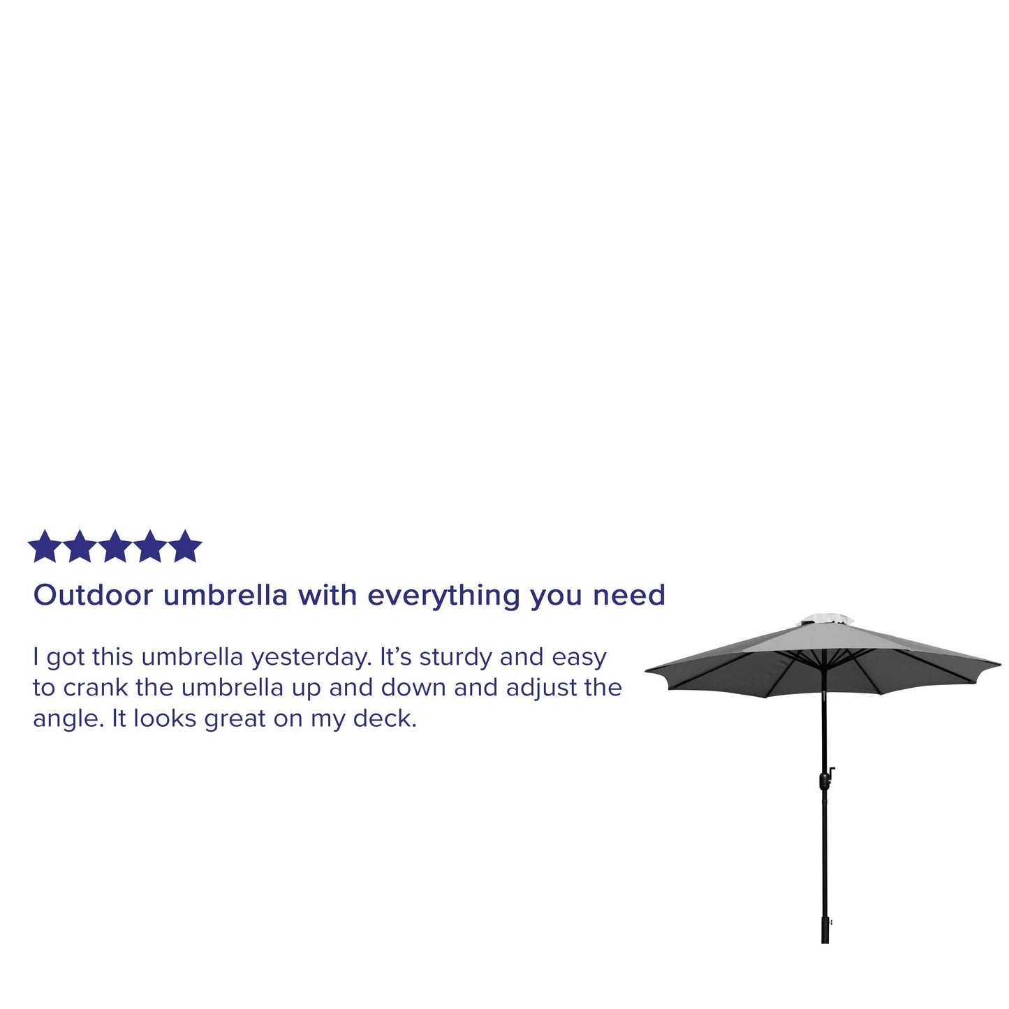 Kona9 FT Round Umbrella with Crank and Tilt Function and Standing Umbrella Base