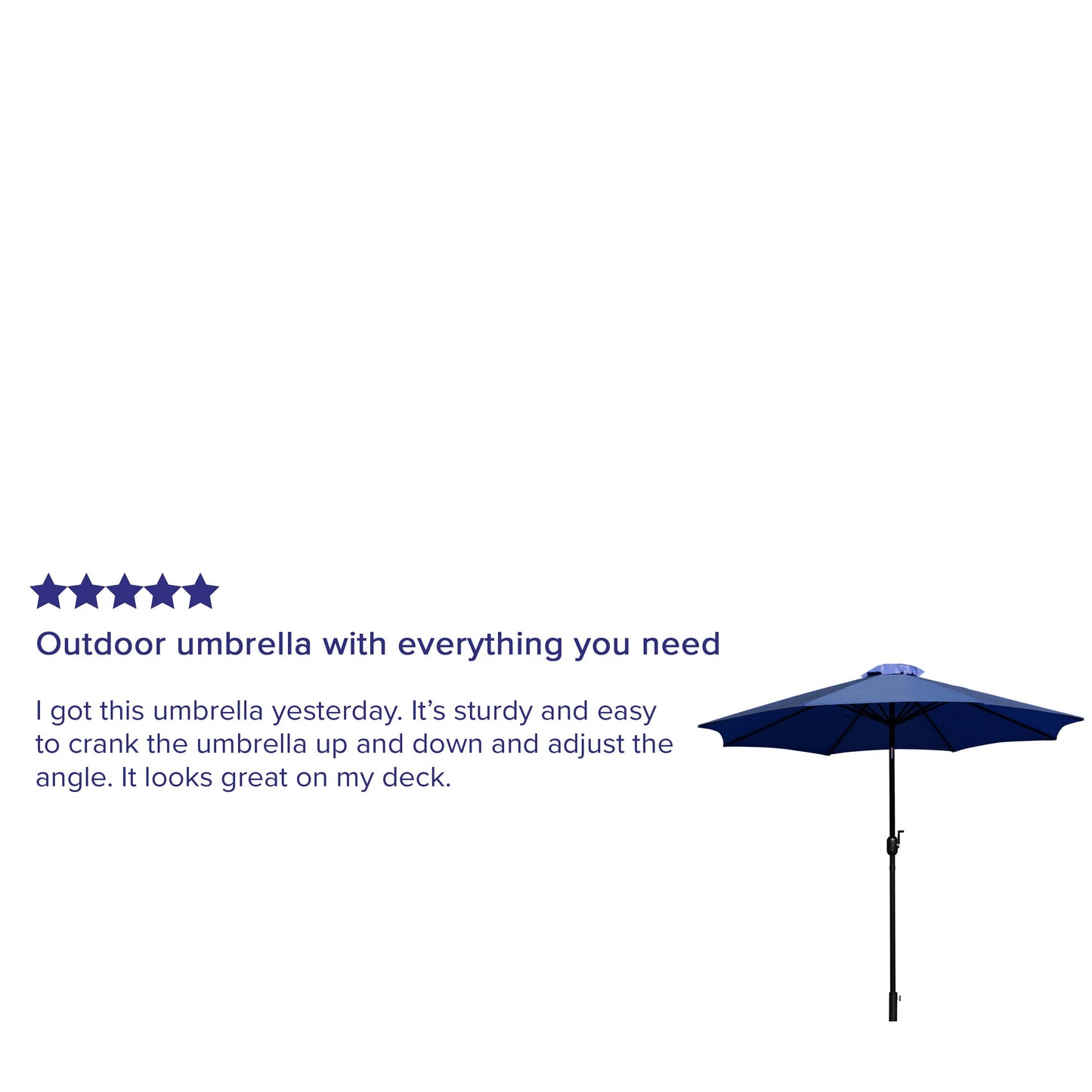 Kona9 FT Round Umbrella with Crank and Tilt Function and Standing Umbrella Base