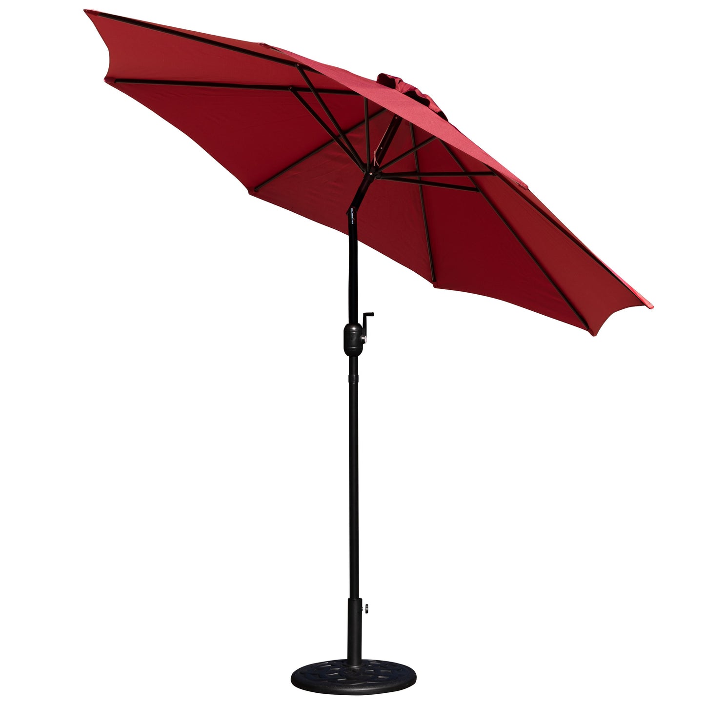 Kona9 FT Round Umbrella with Crank and Tilt Function and Standing Umbrella Base