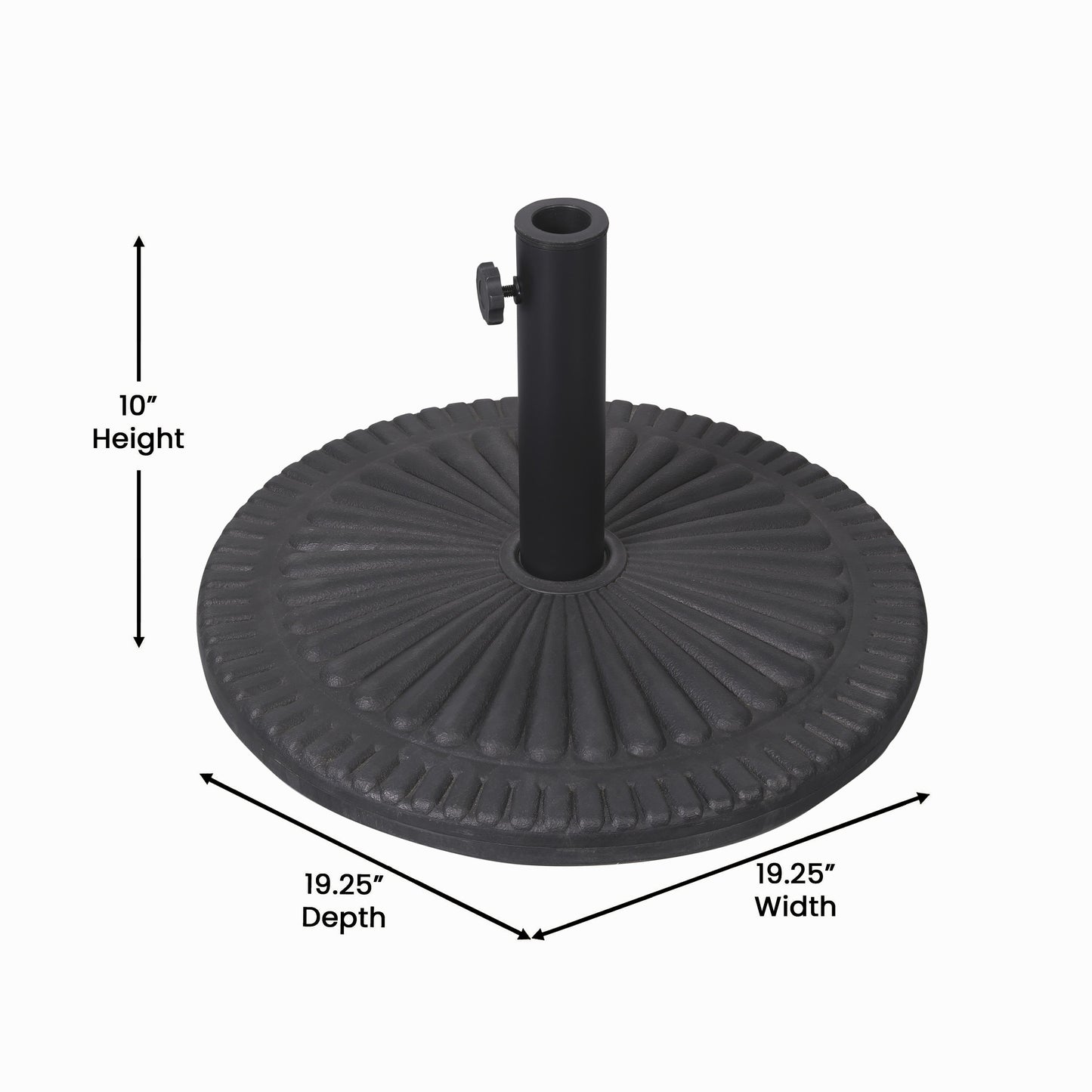 Kona Universal Cement Patio Umbrella Base with Sunburst Patterned Weatherproof Plastic Polymer Coating