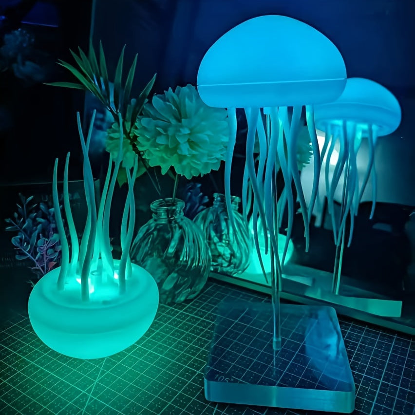 LED Jellyfish Aquarium Lamp USB Rechargeable Color Changing Night Light