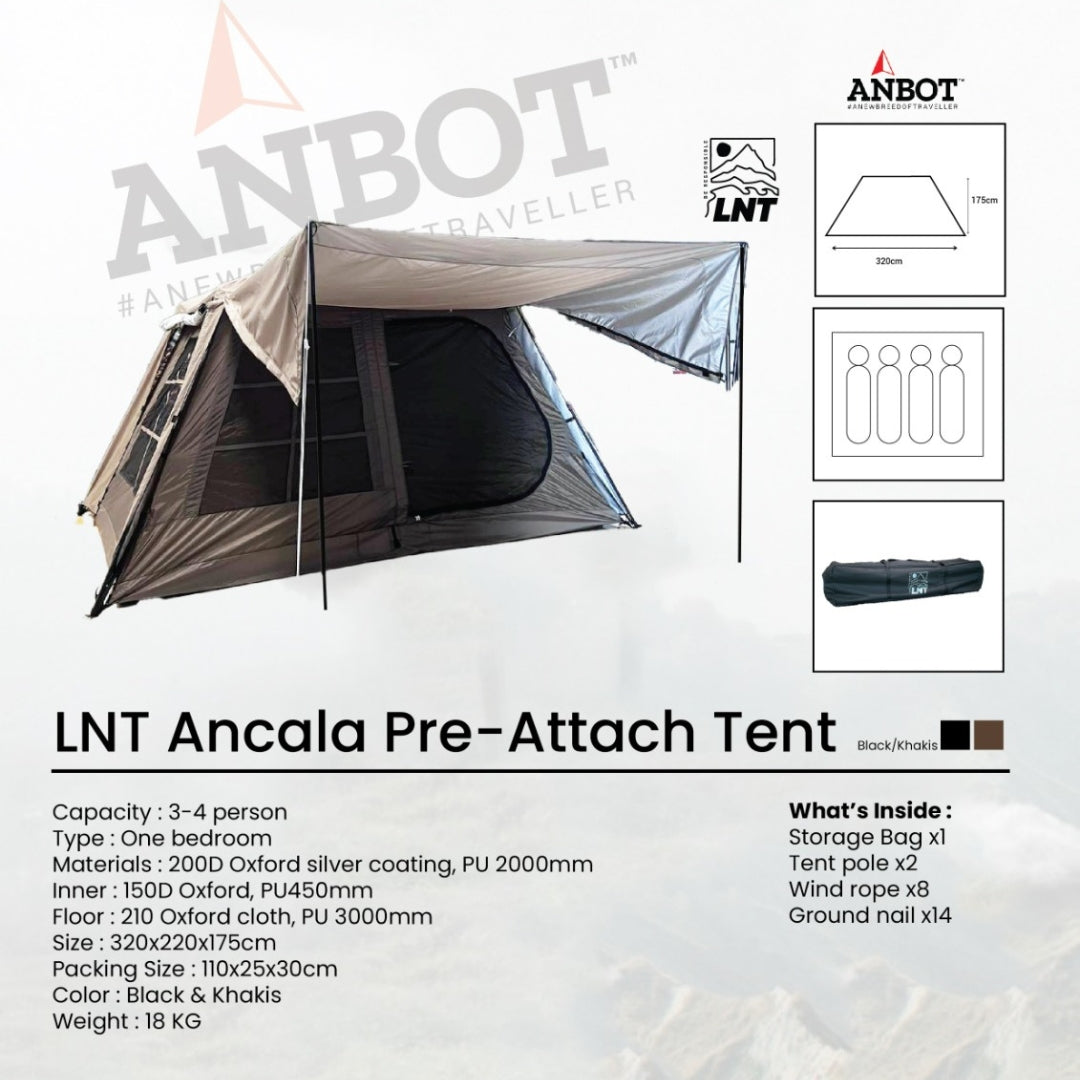 LNT ANCALA 4P Cabin Pre Attached Tent V2