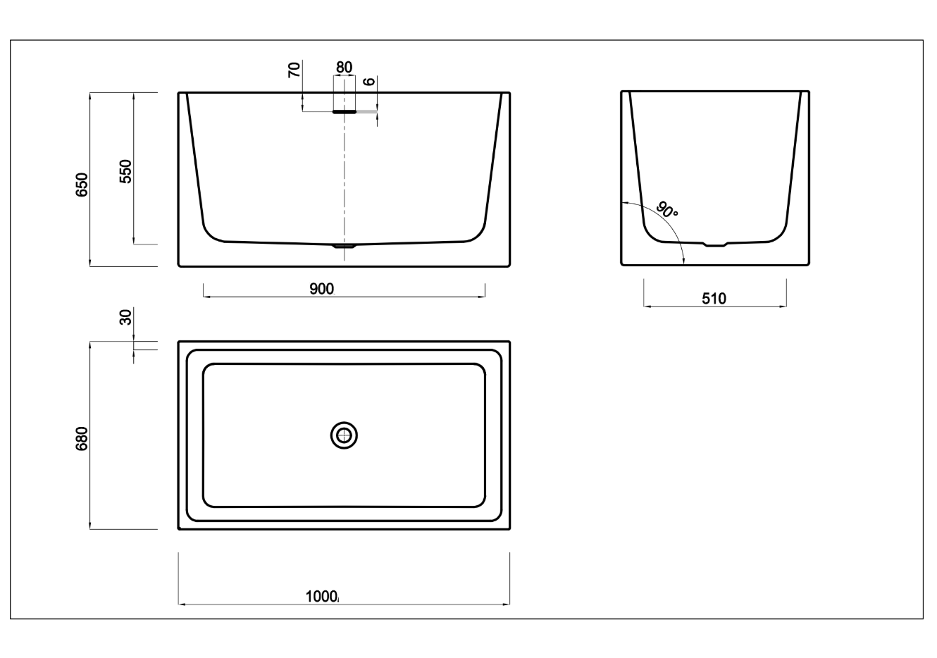 Lukka Crete Multifit Overflow Free Standing Bath LK-CR