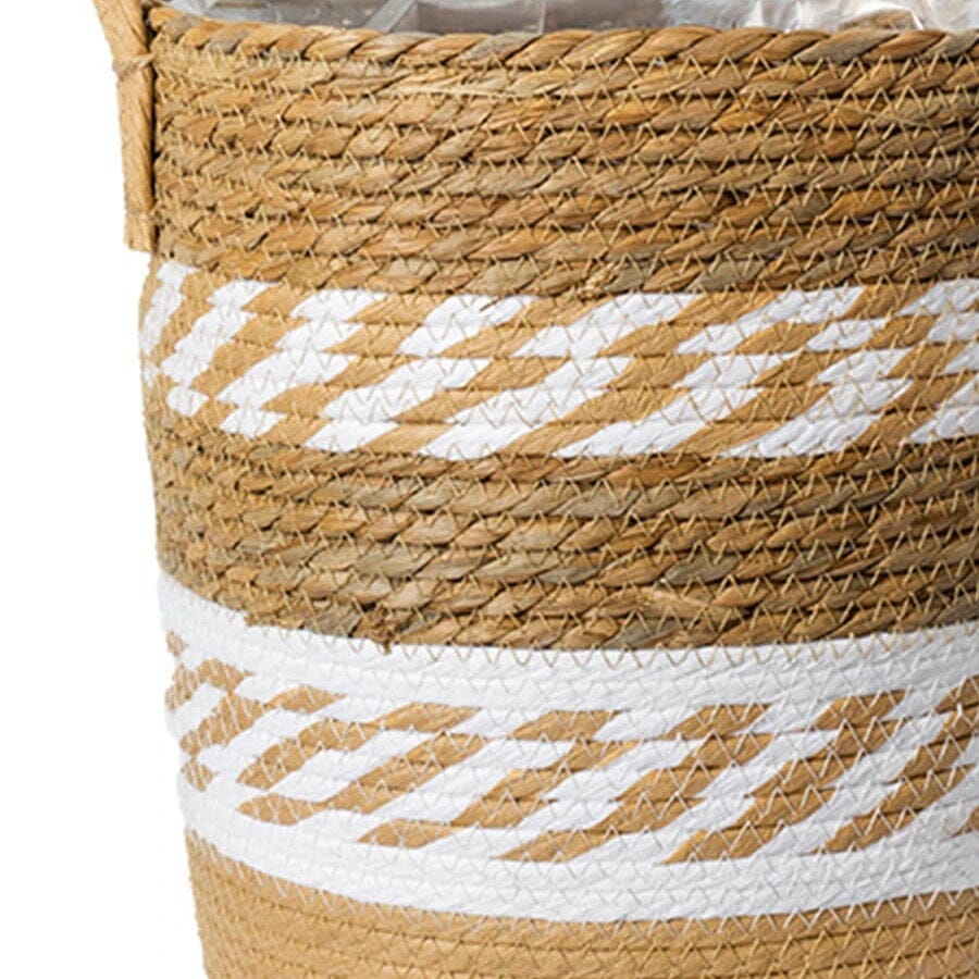 Laundry Basket Woven Seagrass Storage Hamper with Handles